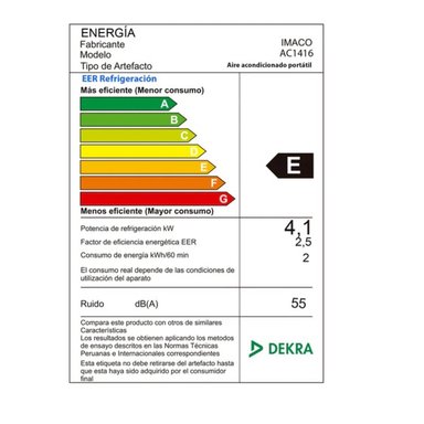 AIRE ACONDICIONADO PORTATIL IMACO AC1416 BTU 14000 - 2