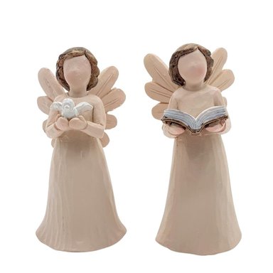 ÁNGEL DECORATIVO DE 10CM CON PALOMA Y LIBRITO SET DE 2 AC105 FLORIPASTORE