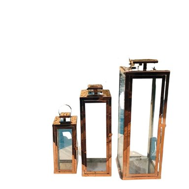 FAROL DE METAL ROSE GOLD SET DE 3