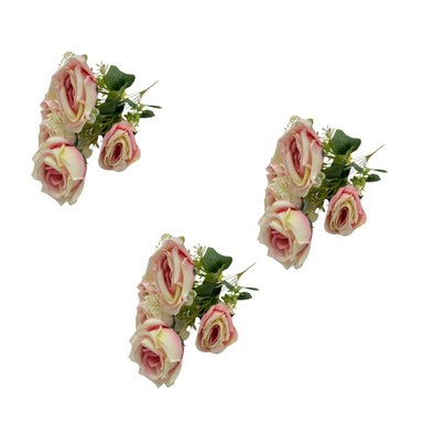 PACK 3 ACCESORIOS HOGAR FLORIPA BG405199E-ME MELON BOUQUETS ROSAS