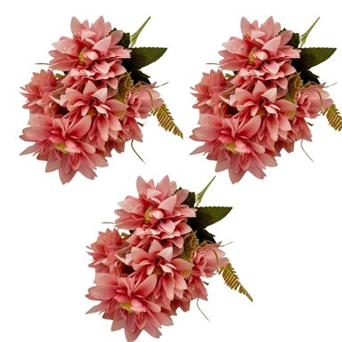 PACK 3 ACCESORIOS HOGAR FLORIPA BG409015E-ROS ROSADO BOUQUETS DALIA