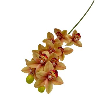 PACK 2 ACCESORIOS HOGAR FLORIPA BG410078-NAR NARANJA ORQUIDEAS GRANDE CYMBIDIUM 10 PETALOS