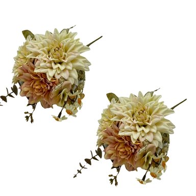 PACK 2 ACCESORIOS HOGAR FLORIPA 8220-BE BEIGE BOUQUETS MIX FLORES