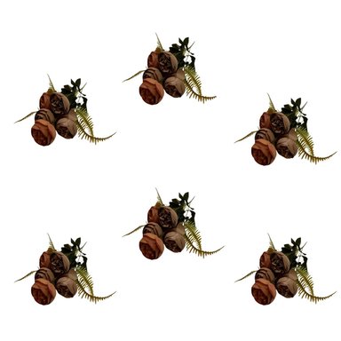 PACK 6 ACCESORIOS HOGAR FLORIPA BG406044E-NAR NARANJA BOUQUETS RANUNCULO