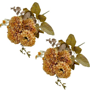 PACK 2 ACCESORIOS HOGAR FLORIPA 8225-AM AMARILLO BOUQUETS FLORES MOON