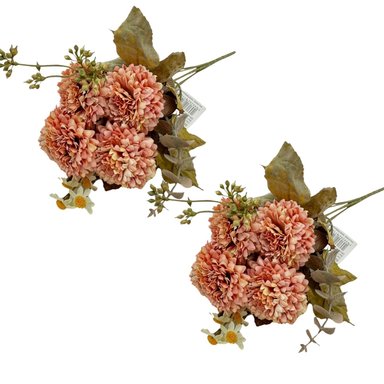 PACK 2 ACCESORIOS HOGAR FLORIPA 8225-ROS ROSADO BOUQUETS FLORES MOON