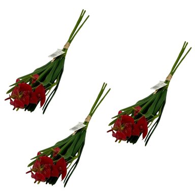 SET DE 3 BOUQUETS DE FLOR DE ANTURIO DE 36CM BG403016-RJ  FLORIPASTORE