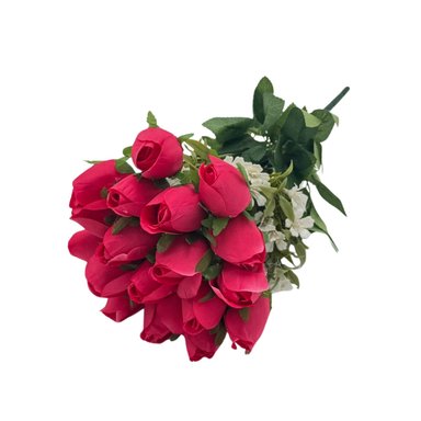BOUQUET DE 18 BOTONES DE ROSAS ARTIFICIALES DE 40CM BG418023-PK  FLORIPASTORE