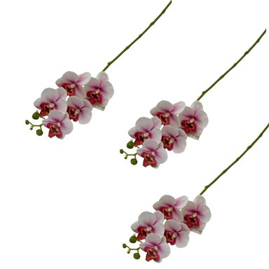 SET DE 3 VARAS DE ORQUIDEA ARTIFICIAL DE 49CM BG410086-BLR  FLORIPASTORE