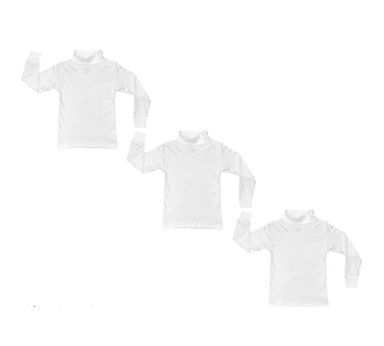 CAFARENA MANGA LARGA ALGODÓN PIMA UNISEX PEYITO BLANCO PACK 3