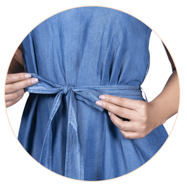 VESTIDO MATERNIDAD MUJER MOMMY GLAM AZUL HERA CLARO - 4
