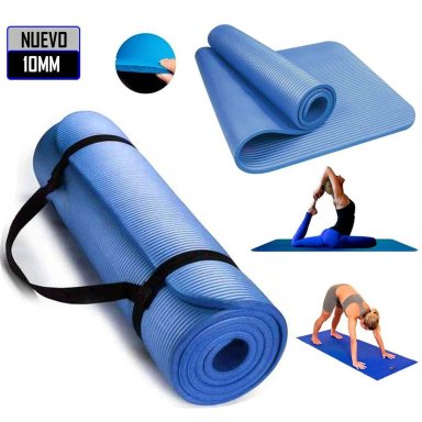MAT DE YOGA PILATES 10 MM CON ELÁSTICO PORTÁTIL COLOR ALEATORIO
