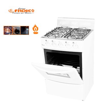 COCINA A GAS GLP FADICC 4H CON RESPALDAR Y HORNO SAMI BLANCO