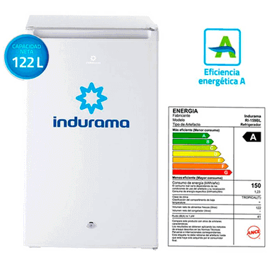 FRIGOBAR INDURAMA RI-159BL 122L BLANCO - 1