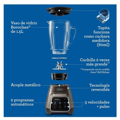 LICUADORA OSTER TECNOLOGÍA REVERSIBLE Y VASO BLEND-N-GO BLSTPYG1312XBG - 2