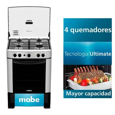 COCINA A GAS MABE 4 QUEMADORES 60CM CMP6014AG0 GRAFITO