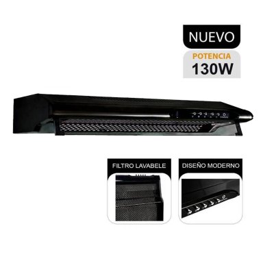 CAMPANA INDURAMA 60 CM EXTRACTORA 3 VELOCIDADES CEI-602NE NEGRO