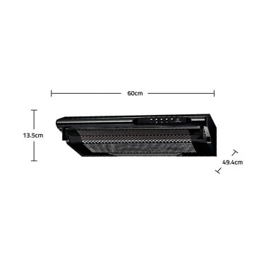 CAMPANA INDURAMA 60 CM EXTRACTORA 3 VELOCIDADES CEI-602NE NEGRO - 3