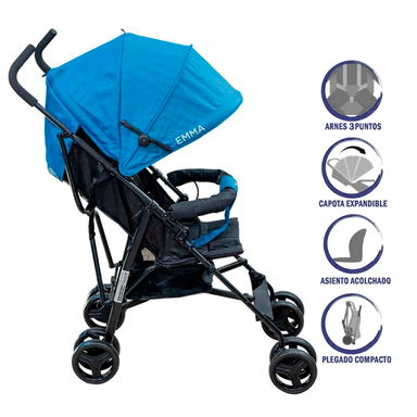 COCHE BASTÓN COSCO EMMA AZUL KDD-801