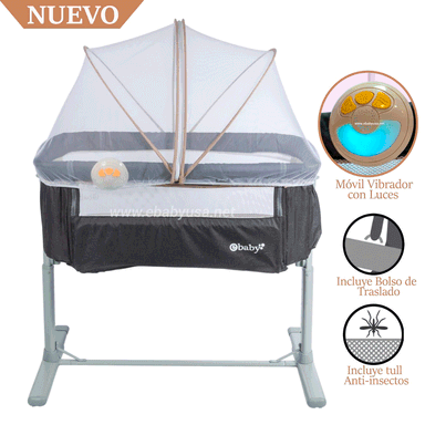 CUNA EBABY EB756 METAL BEIGE COLECHO TAMI