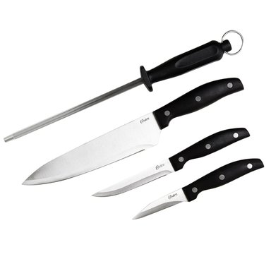 SET DE CUCHILLOS OSTER GRANGER-4 ACERO INOXIDABLE CON AFILADOR 4 PIEZAS