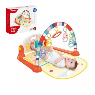 GIMNASIO HUANGER CON PIANO MUSICAL BUHO HE0650 NARANJA BEBE