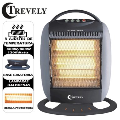 CALENTADOR ELÉCTRICO TREVELY HALÓGENO 1200W TCH-020 - 2