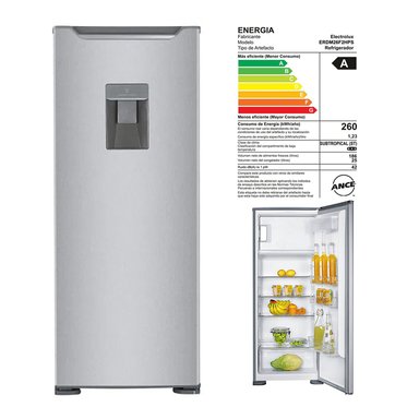REFRIGERADORA ELECTROLUX TOP FREEZER FROST ERDM26F2HPS 211LT GRIS