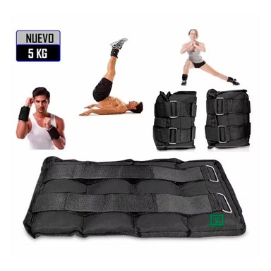 PESAS TOBILLERAS NEGRO PESO 5KG PACK 2 UNIDADES