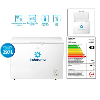 CONGELADORA INDURAMA 297L DEFROST CI-320BL BLANCO