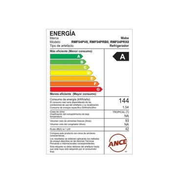FRIGOBAR MABE DE 93L RMF04PV0 NEGRO - 4
