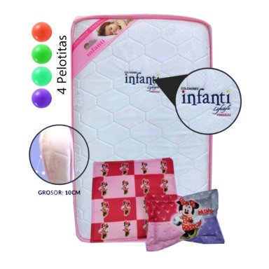 COLCHÓN DE BEBE PARA CUNAS PACK AND PLAY ROSADO