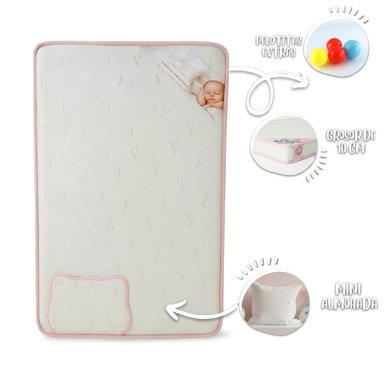 COLCHÓN DE BEBE PARA CUNAS PACK AND PLAY ROSADO - 1