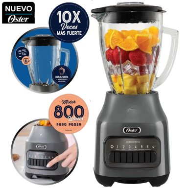 LICUADORA 1.5L OSTER CON 6 VELOCIDADES BLSTPEG-GPB GRIS - 1