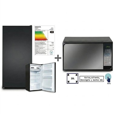 FRIGOBAR-REFRIGERADORA MIRAY RM-94M 93 L + HORNO MICROONDAS MIRAY HMM-20N 20 L - 1