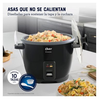 CUATRICOMBO OSTER OLLA ARROCERA CKSTRCB10DFBLK + LICUADORA BLSTKAGBPB + HERVIDOR 3101 + CUCHILLA - 4