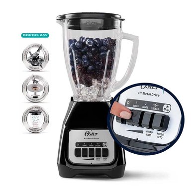 CUATRICOMBO OSTER OLLA ARROCERA CKSTRCB10DFBLK + LICUADORA BLSTKAGBPB + HERVIDOR 3101 + CUCHILLA - 6