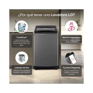 LAVADORA 13KG CARGA SUPERIOR NEGRO CLARO WT13BVTB - 4