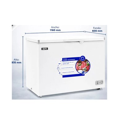 CONGELADOR CON TINA DE ACERO INOXIDABLE DE 340 LITROS TFI-3400WH BLANCO - 4