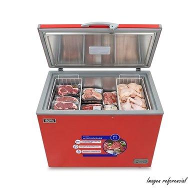 CONGELADOR CON TINA DE ACERO INOXIDABLE DE 340 LITROS TFI-3400RE ROJO - 3