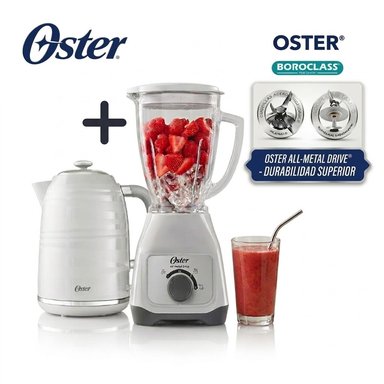 COMBO OSTER LICUADORA CONTROL DE PERILLA BLSTKAG-WRD 2 VELOCIDADES + HERVIDOR ELÉCTRICO 1 .7LTS - 1