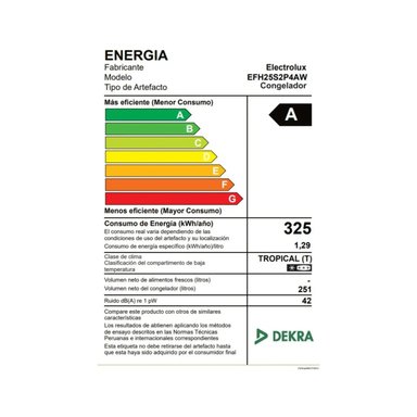 CONGELADOR HORIZONTAL 251 L BLANCO EFH25S2P4AW - 7