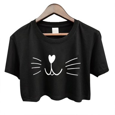 CROP TOP PEACE AND LOVE PARA MUJER ESTAMPADO 'KITTY'