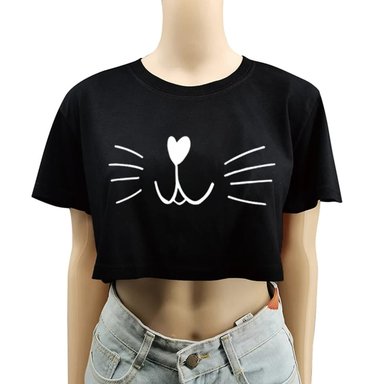 CROP TOP PEACE AND LOVE PARA MUJER ESTAMPADO 'KITTY' - 2
