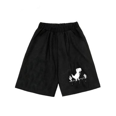 SHORT OVERSIZE MUJER PEACE AND LOVE NEGRO PARA ESTAMPADO 'HARAJUKU' - 1