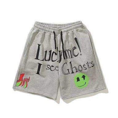 SHORT OVERSIZE MUJER PEACE AND LOVE GRIS CLARO ESTAMPADO 'GHOSTS' - 1