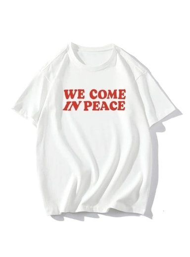 POLO MUJER PEACE AND LOVE BLANCO ESTAMPADO