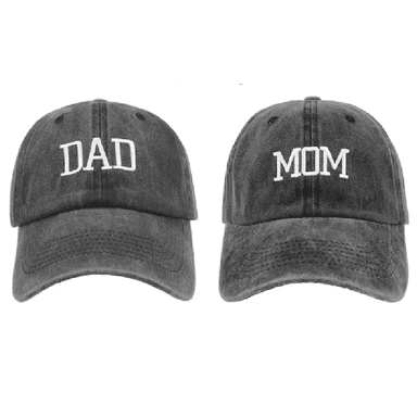 PACK DE 2 GORROS DAD PAPA - MOM MAMA GRIS PEACE AND LOVE