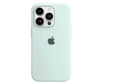 CASE IPHONE 14 PRO SILICONA TURQUESA + MICA VIDRIO COMPLETO - 2