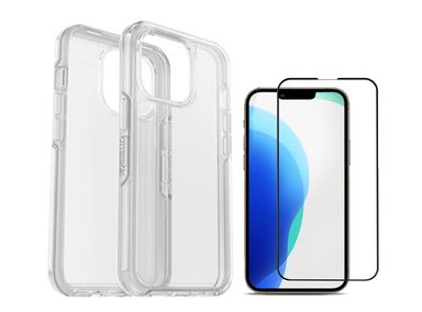 CASE IPHONE 13 PRO OTTERBOX SYMMETRY CLEAR + MICA VIDRIO - 1
